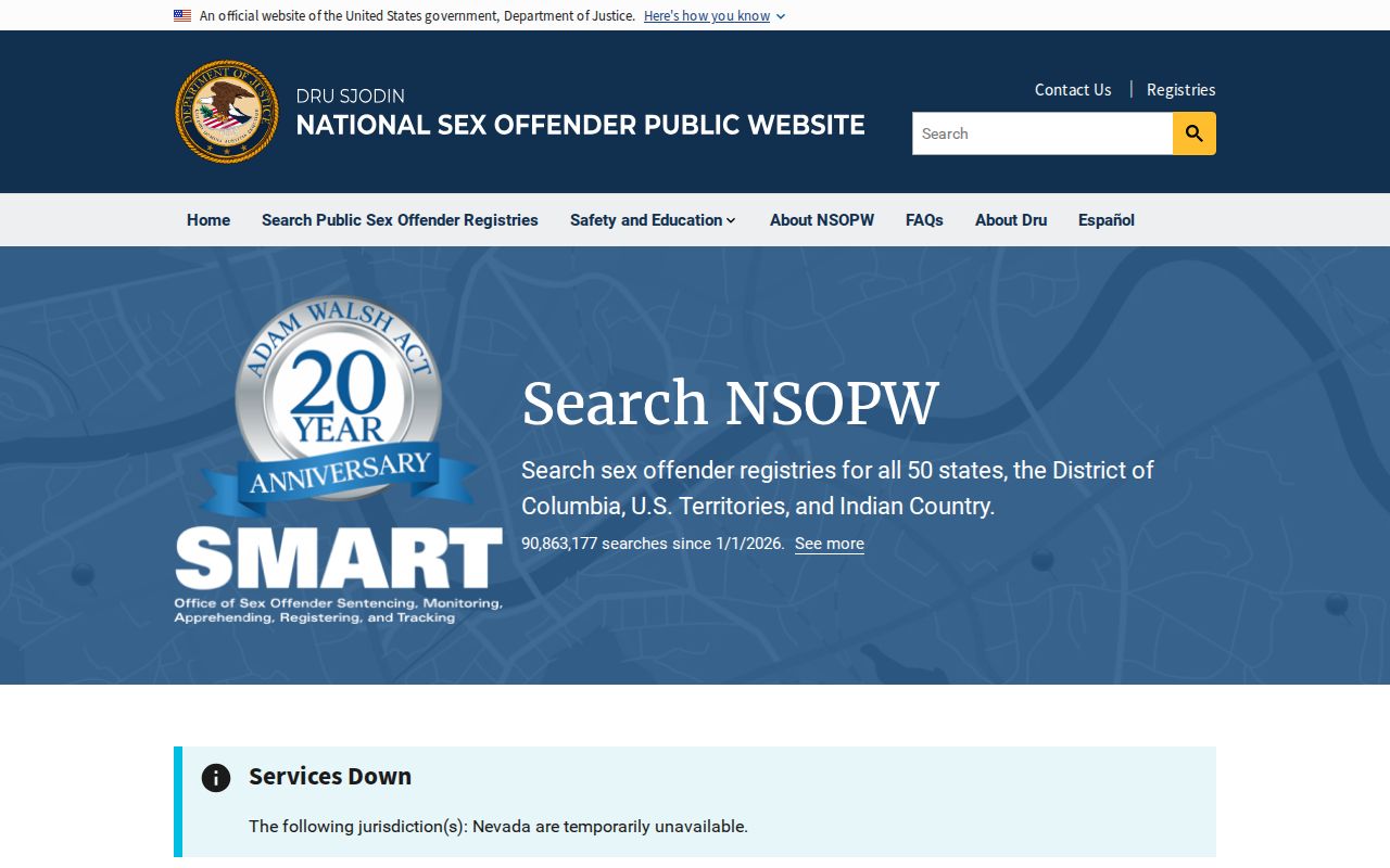 National search used with a Northumberland County sex offender check