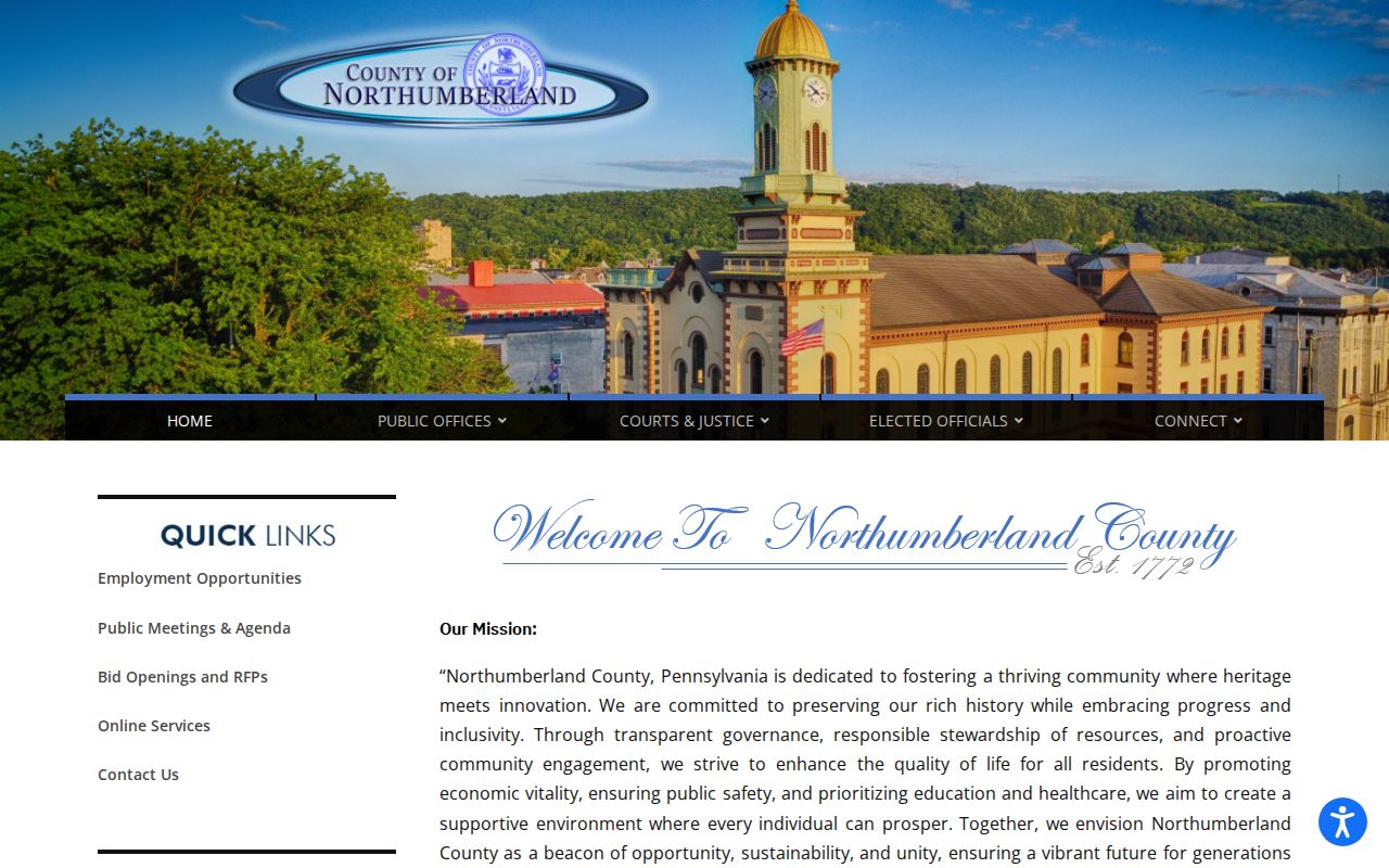 Northumberland County criminal records government office directory